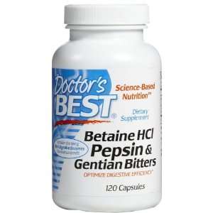  Betaine HCI Pepsin and Gentian Bitters, 120 Vcaps, From 