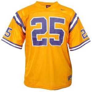  Nike LSU Tigers #25 Gold Youth Replica Football Jersey 