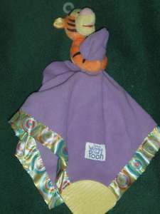Disney Pooh Tigger Purple Lovey Security Blanket  