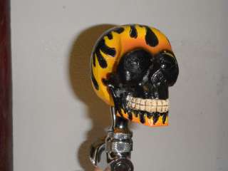   Tap Handle solid resin Black Flame Fire Skull Kegerator bar  