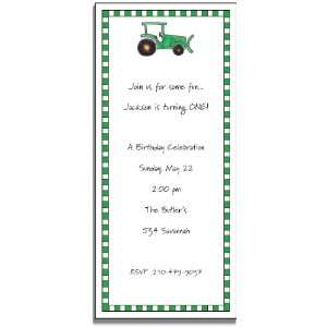  personalized invitations   green tractor