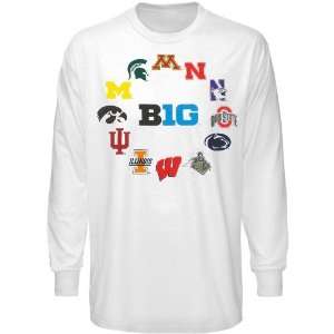 Big Ten Conference Youth Huddle Up Long Sleeve T Shirt   White  