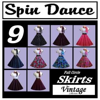 50s Vintage Style Rockabilly Rock n Roll Skirt/Scarf XL  