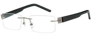   Designer Rimless Glasses Eyeglasses Frames Mens Womens Grey Specs