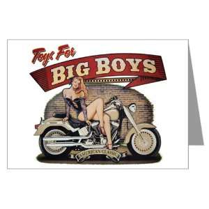  Greeting Card Toys for Big Boys Lady on Motorcycle 