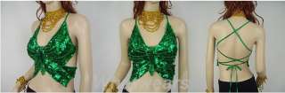 Belly Dance Sexy Costume Butterfly Sequin Top Bra B74  