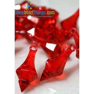  Bijou Crystal Acrylic Pendants   Red   Bag of 130pcs 