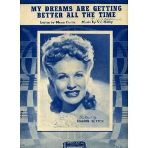 My Dreams Are Getting Better All the Time Vintage 1944 Sheet Music 