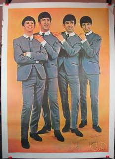 Original giant oversized U.S. promotional poster for THE BEATLES from 