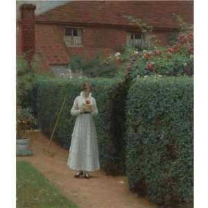   Reproduction   Edmund Blair Leighton   24 x 24 inches   Le Billet Doux