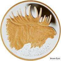 Alaska Mint MOOSE Gold Silver Medallion Proof 1Oz  