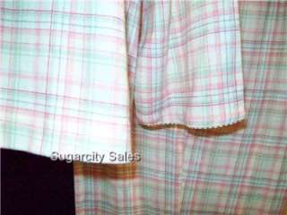 NWT KAREN NEUBURGER CORAL PLAID W/LACE PAJAMAS PJ 1X  