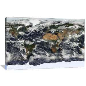 MODIS Map of the World   Gallery Wrapped Canvas   Museum Quality  Size 