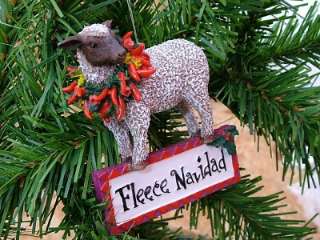 New Sheep Lamb Fleece Feliz Navidad Christmas Ornament  