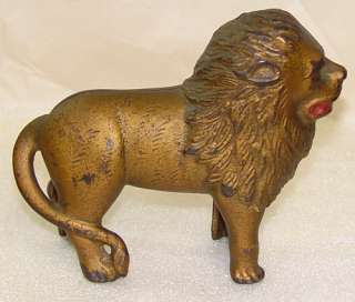 Antique AC Williams Cast Iron Lion Bank Tail Right  