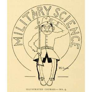 1899 Print Harvard Lampoon Uniform Bayonet P.E. Coyle Military Science 