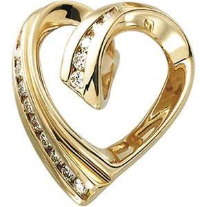  14K Yellow Gold Diamond Heart Chain Slide: Everything Else