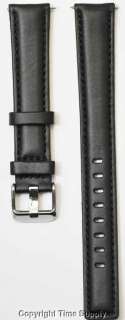 18 mm BLACK LEATHER WATCH BAND PADDED EXTRA LONG XXL  