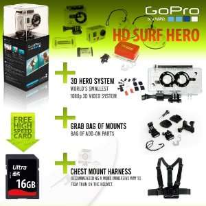  GoPro HERO2 Surf with 3D System, Grab Bag of Mounts, Chest 