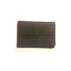  Corvette Black Leather Embossed Trifold Wallet: Everything 
