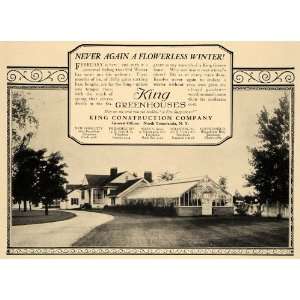 1925 Ad King Greenhouses Construction Company Garden   Original Print 
