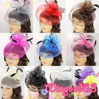   Party Wedding Feather Veil Hat Hair Clip More Color Choose  