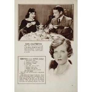  1931 Ruth Chatterton Movie Film Star Beefsteak Recipe 