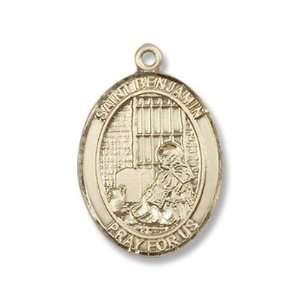   Filled St Benjamin Pendant First Communion Catholic Patron Saint Medal