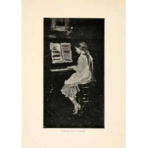  1899 Print Music Child Girl Piano Musician Pianist Jacob 