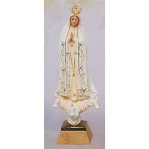 of Fatima   12in.   Wood Composite   Hand Painted Finish   Glass Eyes 