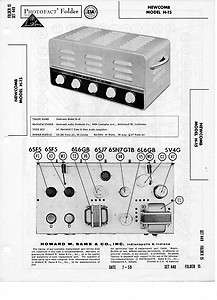 Newcomb Model H 15 Amplifier  Sams Photofact Tech Docs  