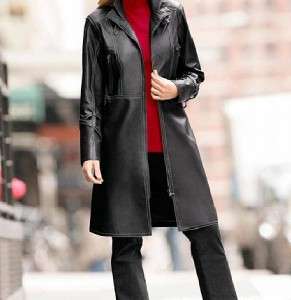   winter 100% leather jacket black coat plus size 20W 1X $299  