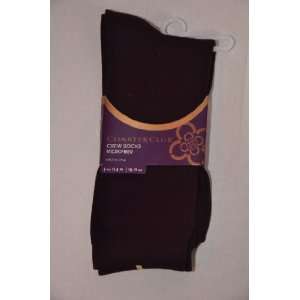  Womens Charter Club Crew Socks Microfiber Color Grape 