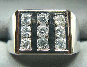 BLING MENS CZ 925 STERLING RING SIZE 7,9, or 10  