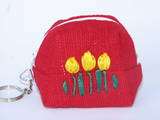 SO LOVELY  TULIP COTTON BAG KEYCHAIN HANDMADE FROM THAILAND,NEW 