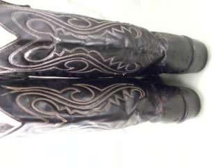 Texas Black Leather 9.5 EE Mens Western Boots  