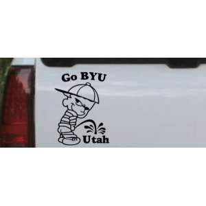 Go BYU Pee On Utah Car Window Wall Laptop Decal Sticker    Black 20in 