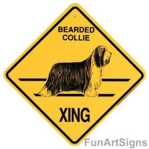  Bearded Collie Crossing Xing Sign