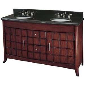  Transitional Cherry Marble Top Double Sink Bath Vanity 