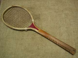 Vintage Tennis Racket > Antique Sports Old Game Wooden  