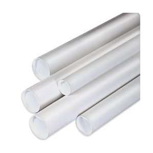  3in x 20in White Mailing Tubes with Caps