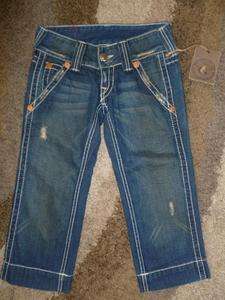   Sammy Big T Crop Jeans Cropped Capris w/White Stitching Size 23