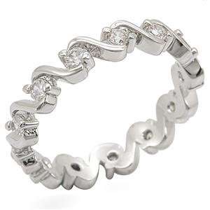  Wave Style CZ Eternity Band Jewelry