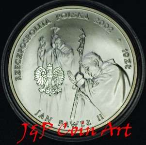 2002 Coin of Poland Polish Silver 10zl John Paul II  
