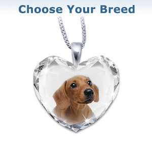   Heart Shaped Crystal Dog Pendant Necklace: Close To My Heart: Jewelry