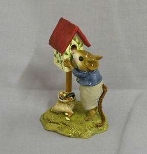 Wee Forest Folk LTD 06 Any Birdie Home? Mouse Figurine  