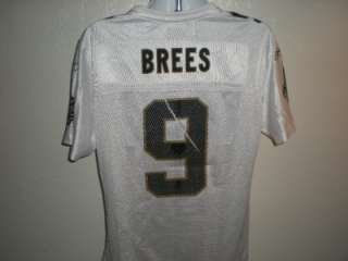   Brees #9 New Orleans Saints WOMENS Large L White Jersey TDE  
