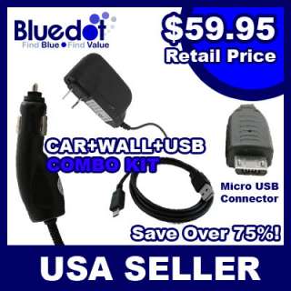 Blackberry Bold 2 9700 9650 9780 Car+Wall+USB Charger  
