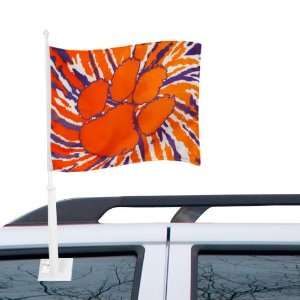   Tigers 14 x 11 Orange Spinner Tie Dye Car Flag