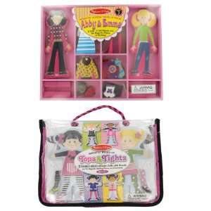   & Emma   Tops & Tights Magnetic Wooden Dress Up Dolls: Toys & Games